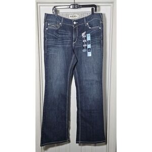 Ariat Real Denim Jean Womens 33R Blue Mid-Rise Bootcut Arrow Fit Gemstone NWT